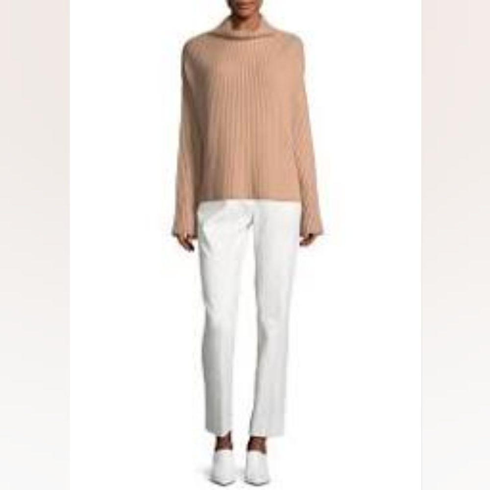 NWT sz 8 Ryan Roche light cream wool trousers